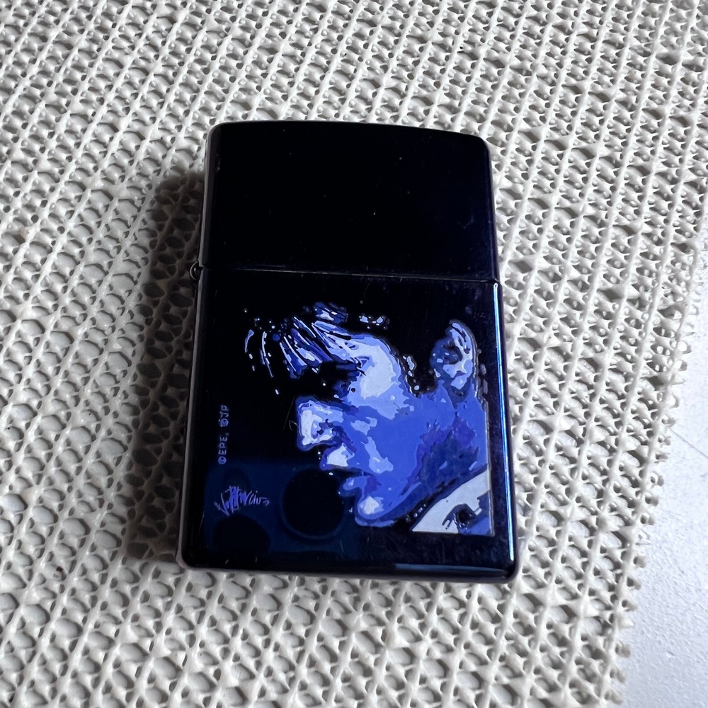 Zippo Elvis Presley Blue Portrait Ice Lighter 2004 J 04 Vintage Collectible